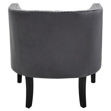 Larissa Grey Velvet Studded Chair