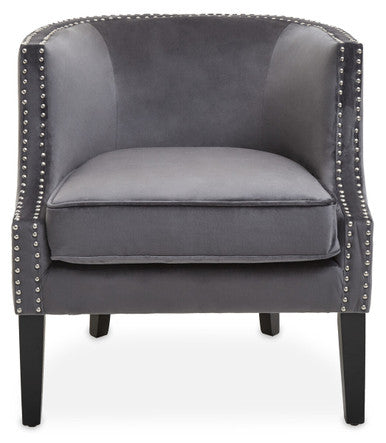 Larissa Grey Velvet Studded Chair
