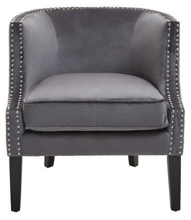 Larissa Grey Velvet Studded Chair