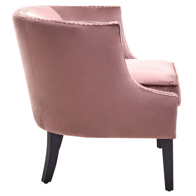 Larissa Pink Velvet Studded Chair