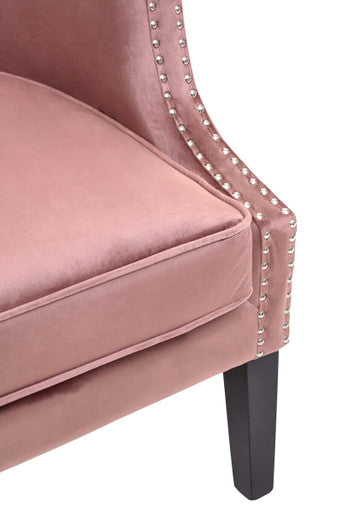 Larissa Pink Velvet Studded Chair