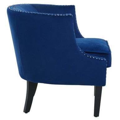 Larissa Blue Velvet Studded Chair