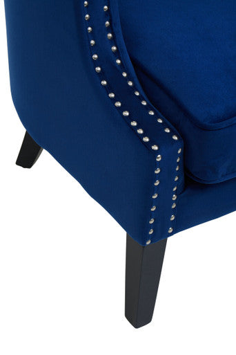 Larissa Blue Velvet Studded Chair