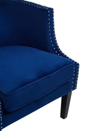Larissa Blue Velvet Studded Chair