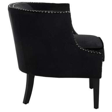 Larissa Black Velvet Studded Chair