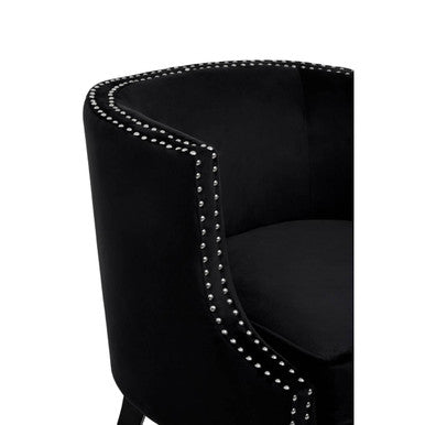Larissa Black Velvet Studded Chair