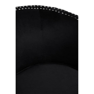 Larissa Black Velvet Studded Chair