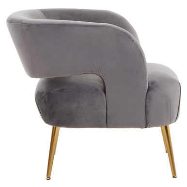 Larissa Grey Velvet Curved Accent Chair - image 5