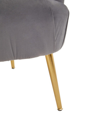 Larissa Grey Velvet Curved Accent Chair