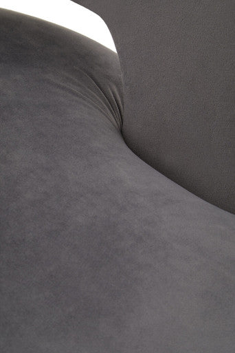 Larissa Grey Velvet Curved Accent Chair