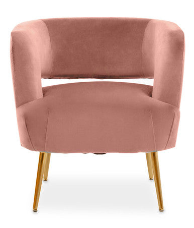Larissa Pink Velvet Curved Accent Chair - image 2