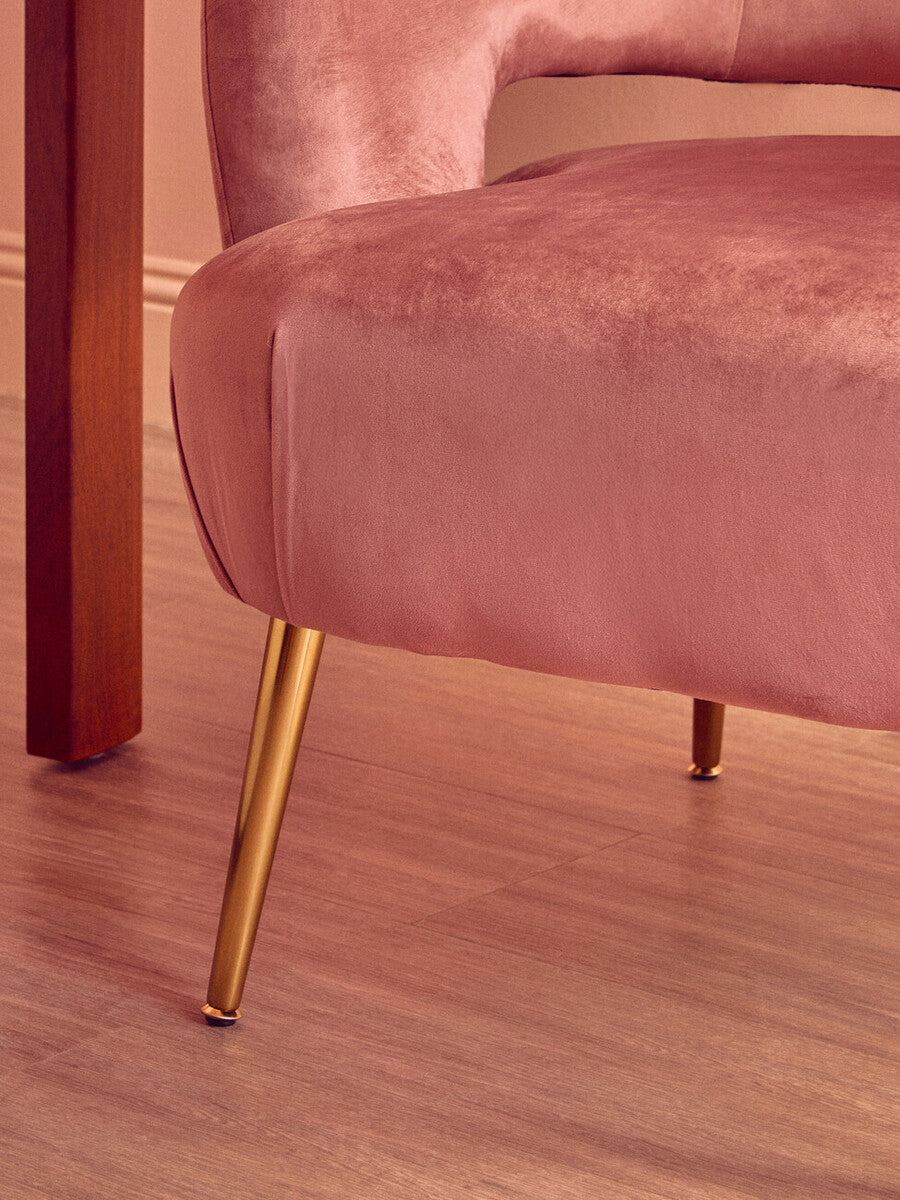Larissa Pink Velvet Curved Accent Chair - image 14