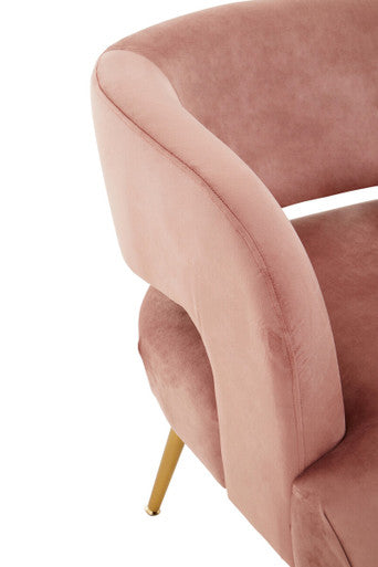 Larissa Pink Velvet Curved Accent Chair - image 9
