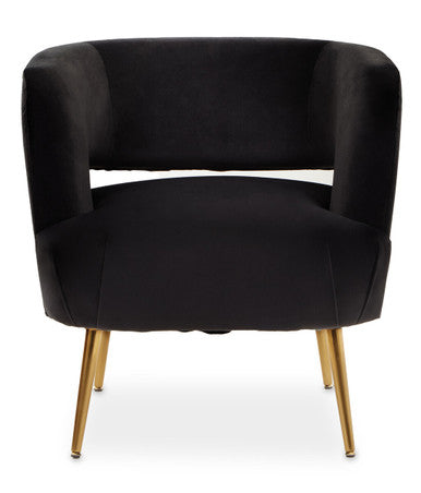 Larissa Black Velvet Curved Accent Chair - image 2