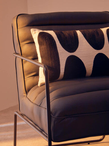 New Foundry Leather Effect Black Chair