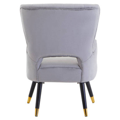 Loretta Grey Velvet Cut Out Back Chair