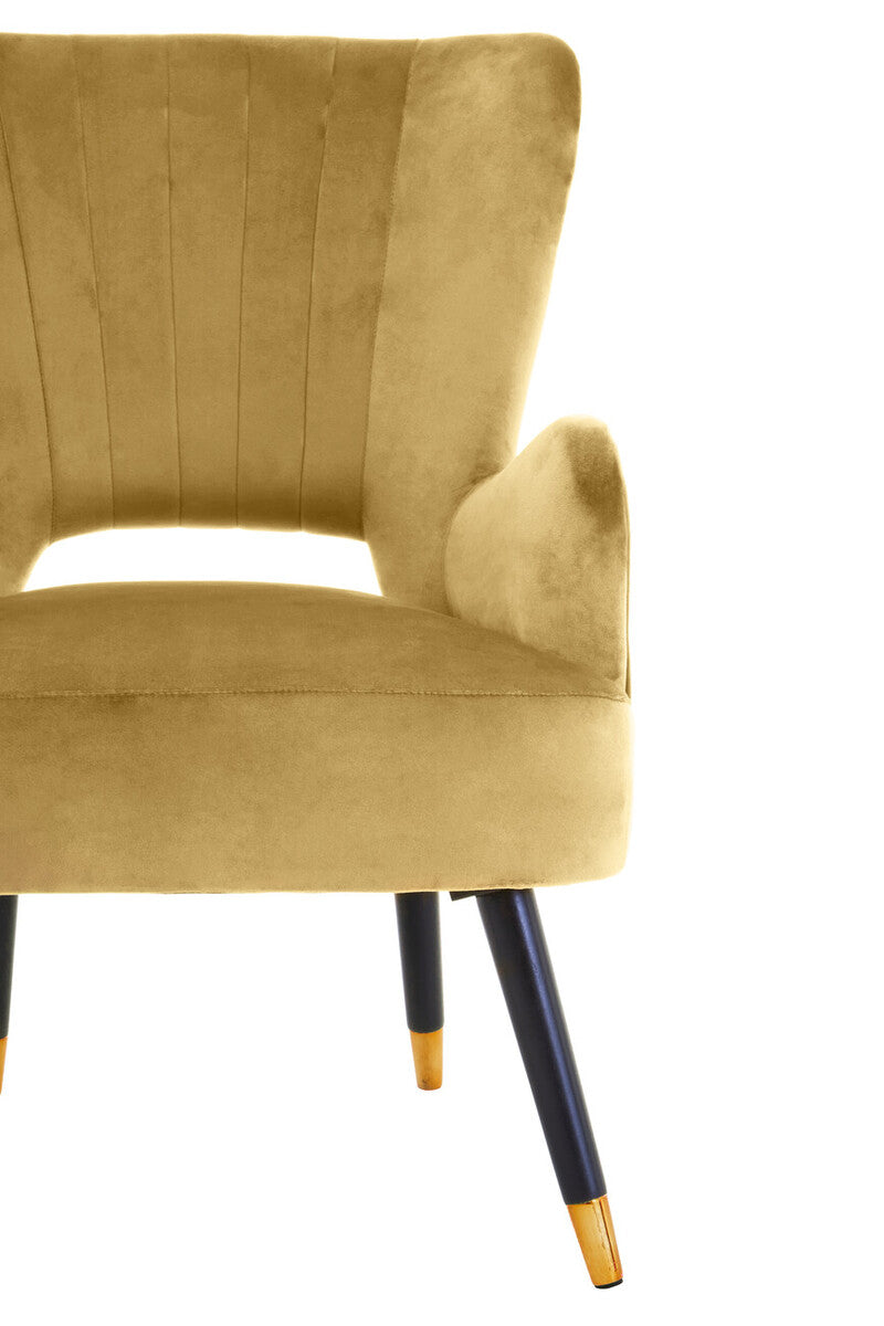 Loretta Pistachio Velvet Chair With Black Wood Legs