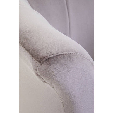 Loretta Mink Velvet Curved Accent Chair