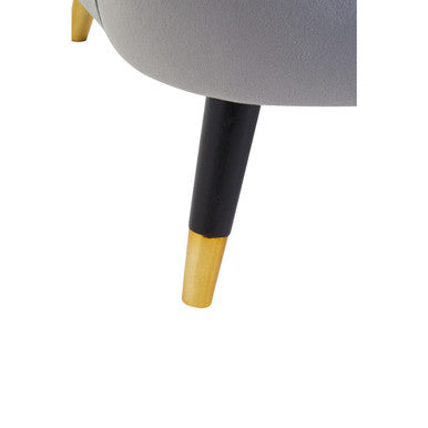 Loretta Grey Velvet Curved Accent Chair