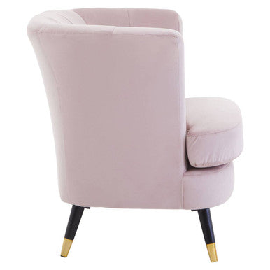 Loretta Dusky Pink Velvet Curved Accent Chair