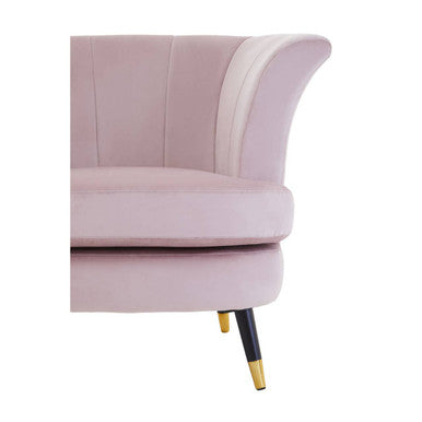 Loretta Dusky Pink Velvet Curved Accent Chair