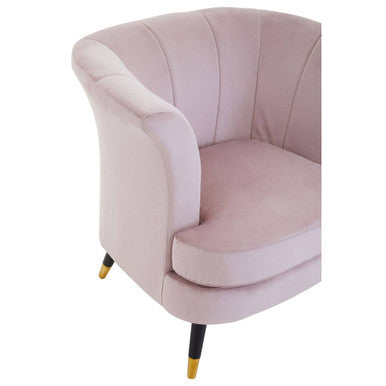 Loretta Dusky Pink Velvet Curved Accent Chair