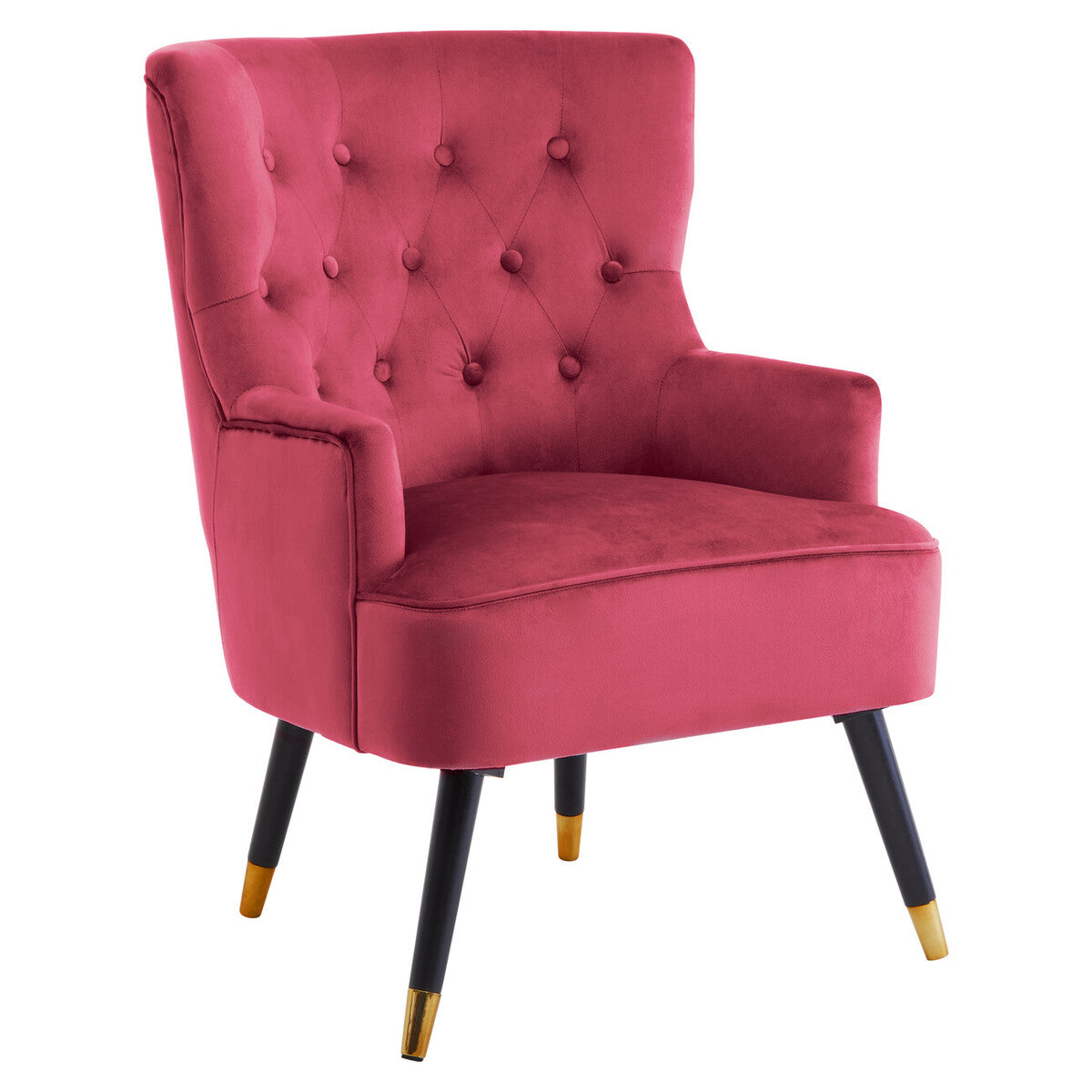 Loretta Wine Velvet Chair With Black Wood Legs - Image 2