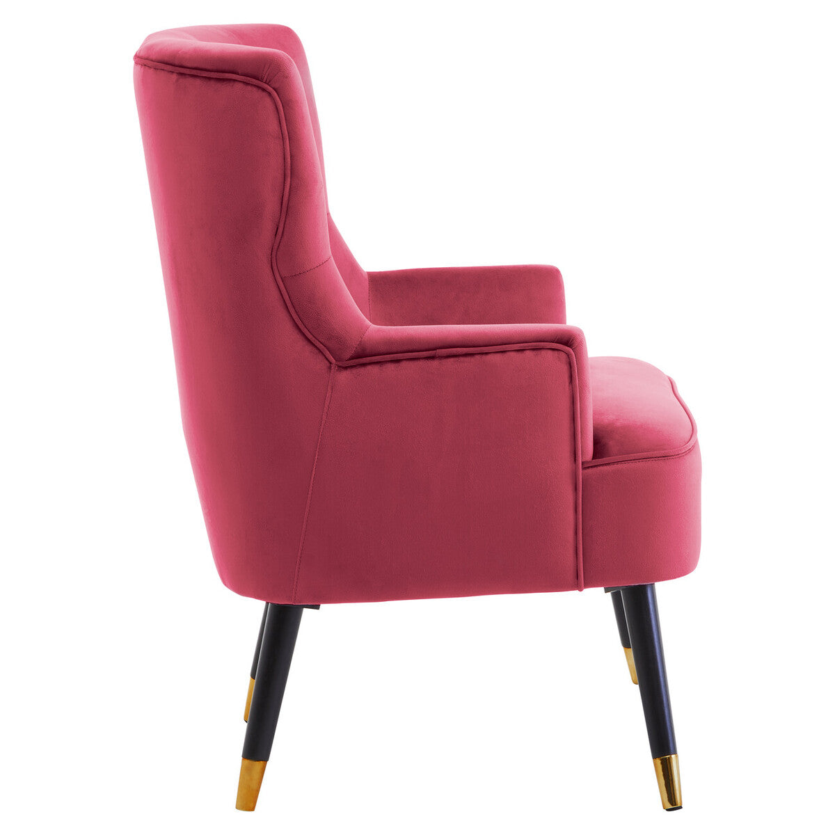 Loretta Wine Velvet Chair With Black Wood Legs - Image 3