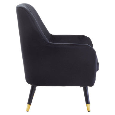 Loretta Black Velvet Accent Chair