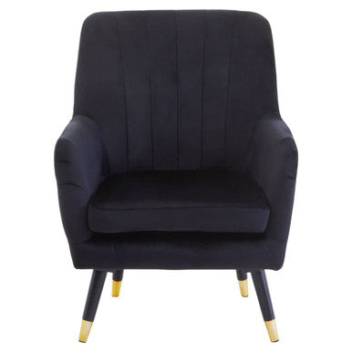 Loretta Black Velvet Accent Chair
