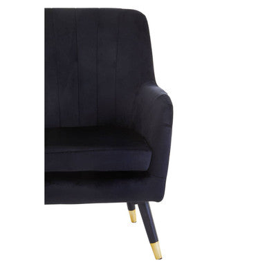 Loretta Black Velvet Accent Chair