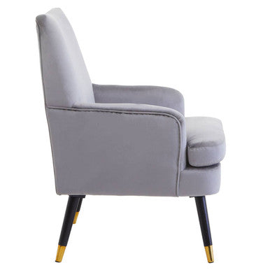 Loretta Grey Velvet Accent Chair