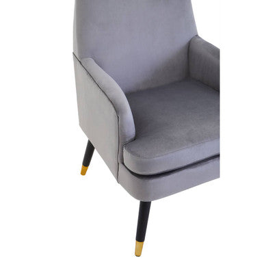 Loretta Grey Velvet Accent Chair