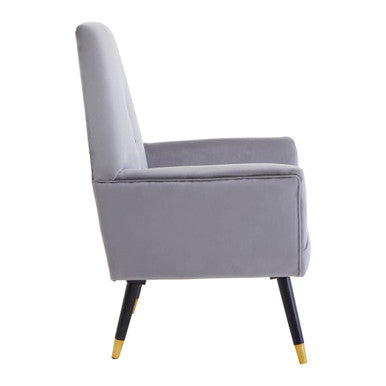 Loretta Grey Velvet Button Detail Chair