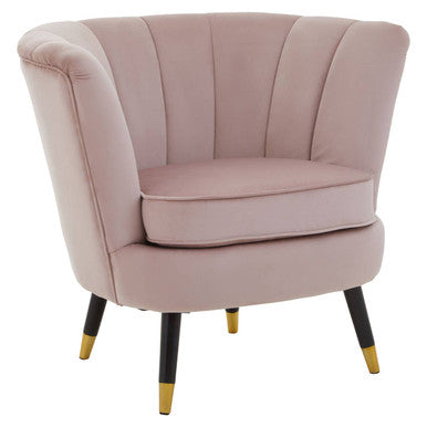 Loretta Dusky Pink Velvet Shell Accent Chair