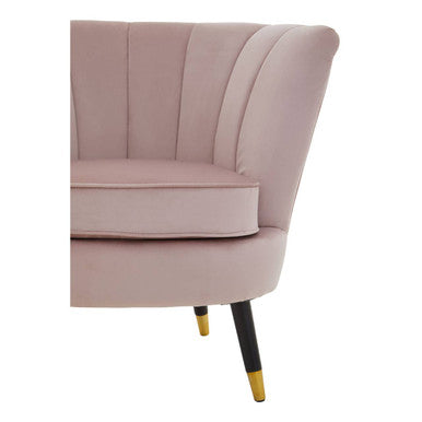 Loretta Dusky Pink Velvet Shell Accent Chair