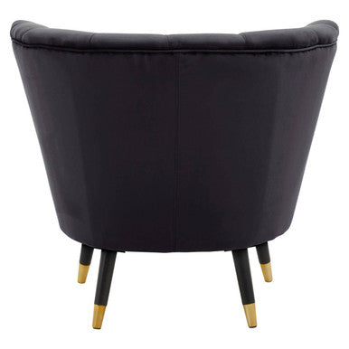 Loretta Black Velvet Shell Accent Chair