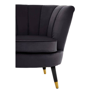 Loretta Black Velvet Shell Accent Chair