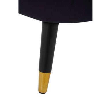 Loretta Black Velvet Shell Accent Chair