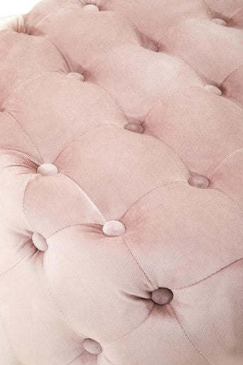 Loretta Dusky Pink Velvet Stool With Matte Gold Finish Base