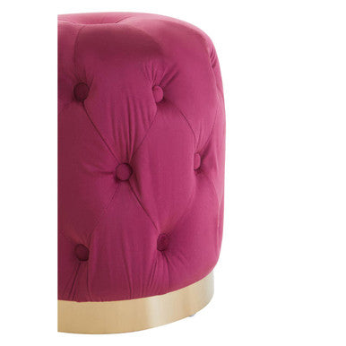 Loretta Wine Velvet Button Tufted Stool