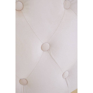 Loretta Stone Velvet Stool With Button Detail And Matte Gold Finish Base