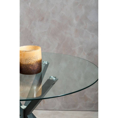 Salford Round Dining Table With Grey Metal Legs