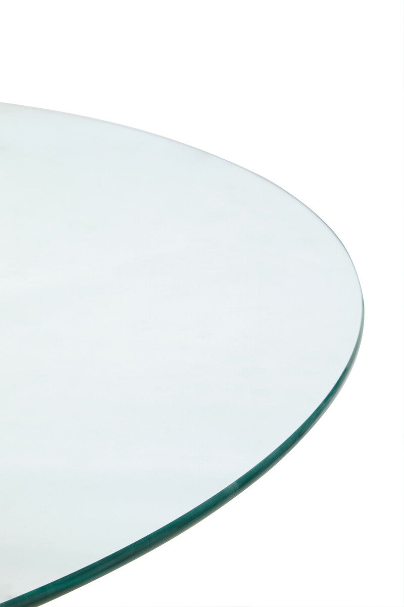 Salford Glass Top Dining Table With Black Metal Legs