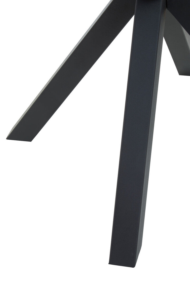 Salford Glass Top Dining Table With Black Metal Legs