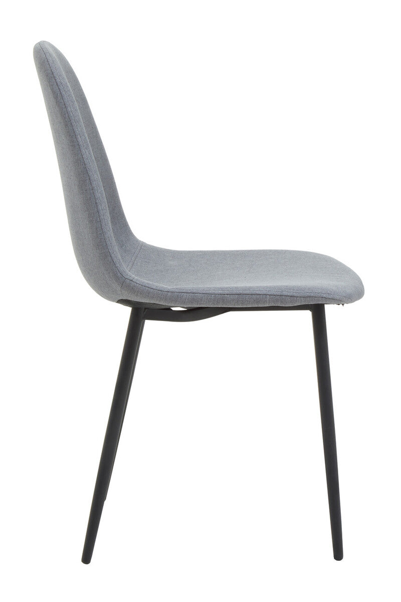 Salford Grey Fabric Dining Chair with Black Legs