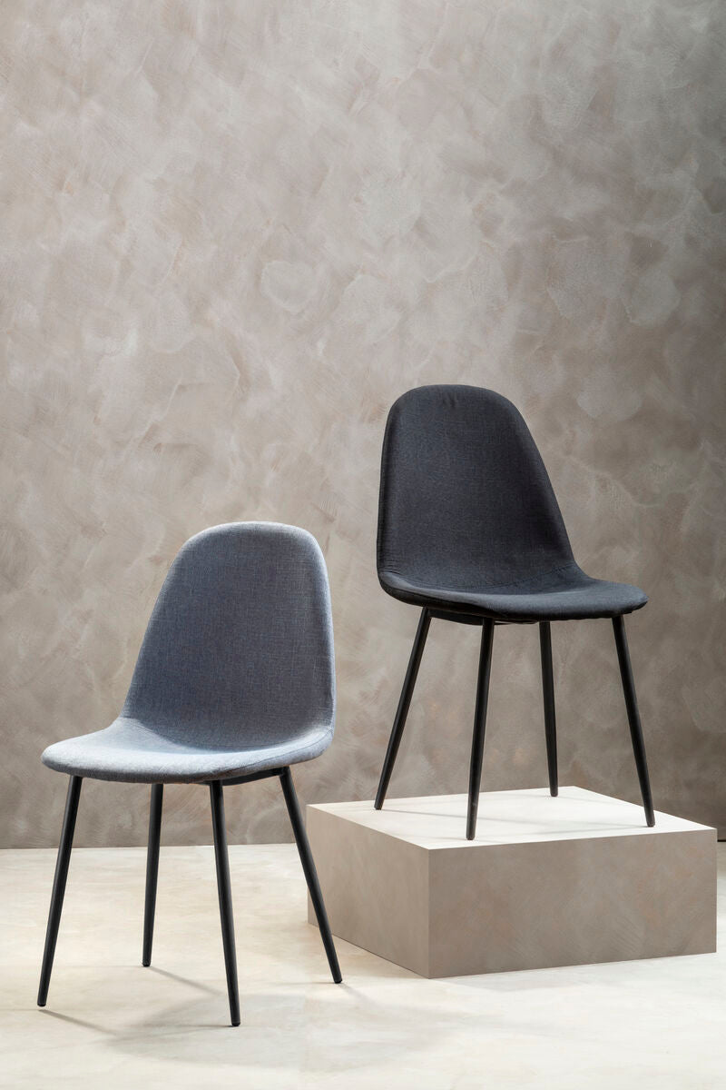 Salford Grey Fabric Dining Chair with Black Legs