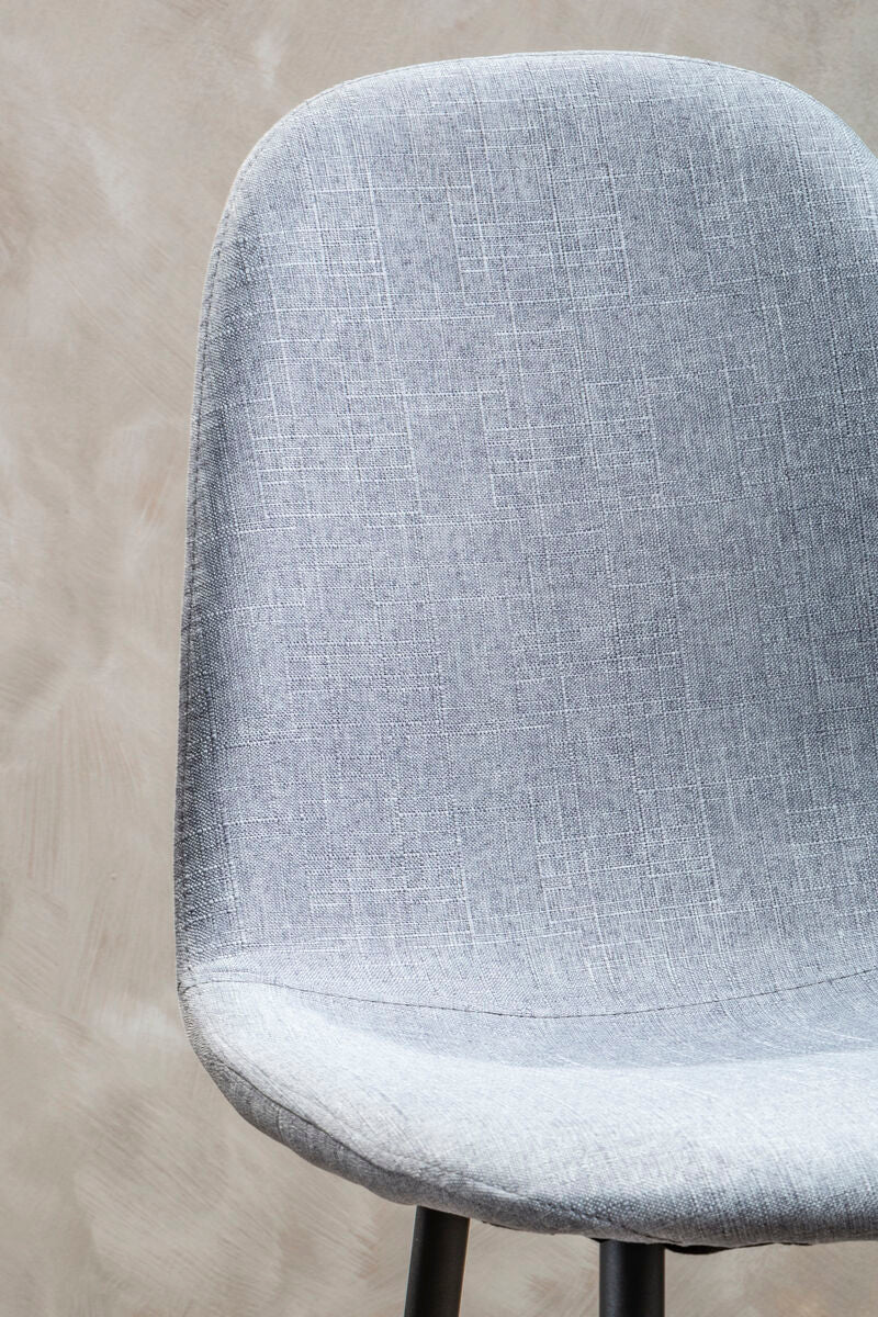 Salford Grey Fabric Dining Chair with Black Legs