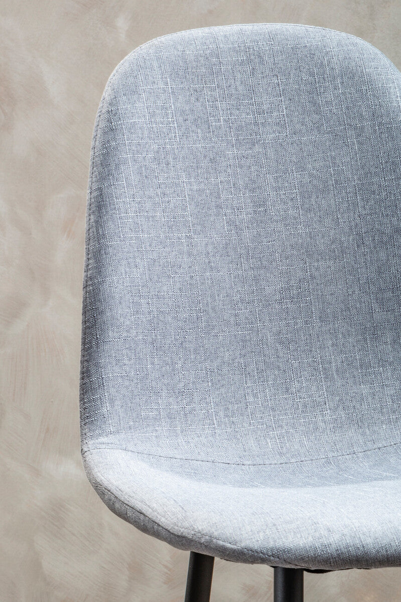 Salford Grey Fabric Dining Chair with Black Legs