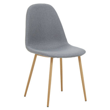 Gray chair with wooden legs on a white background